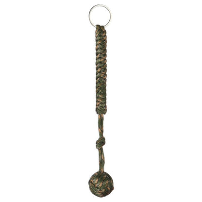 Outdoor Security Protection Black Monkey Fist Steel Ball Bearing Self Defense Lanyard Survival Key Chain(Camouflage Green 2) by buy2fix