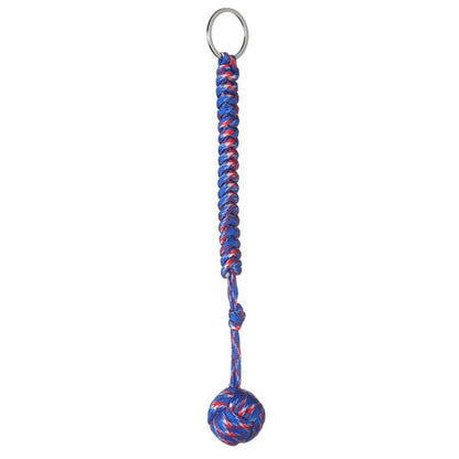 Outdoor Security Protection Black Monkey Fist Steel Ball Bearing Self Defense Lanyard Survival Key Chain(Blue red) by buy2fix