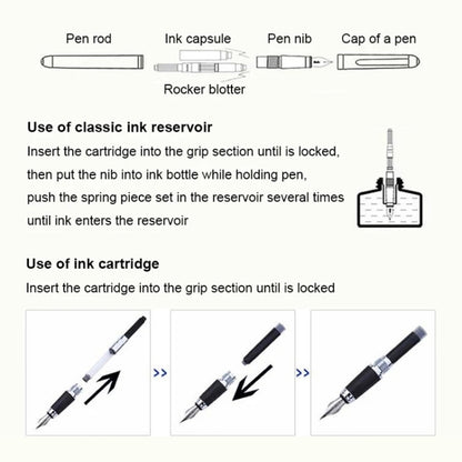 X750 Stationery Stainless Steel Fountain Pen Medium Nib Ink Pens School Oiifice Gift, Nib Size:1.1mm(Gold) - Fountain Pens by buy2fix | Online Shopping UK | buy2fix