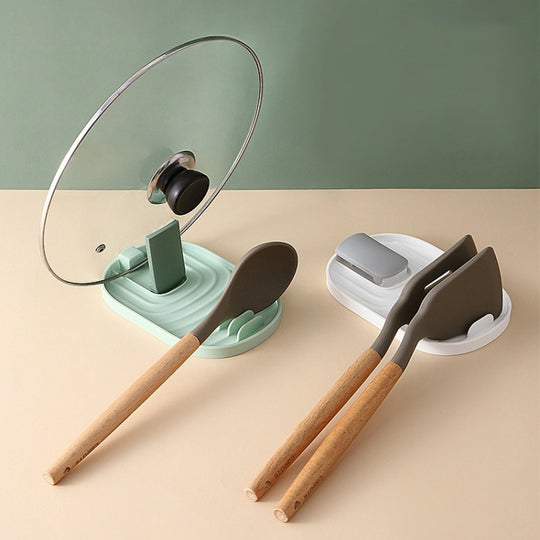 Kitchen Spatula Pot Lid Rack Kitchenware Plastic Storage Rack Random Color Delivery