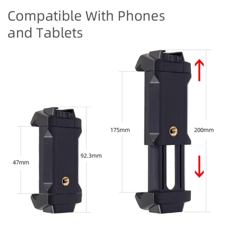 Live Broadcast Tripod Mount Phone Clamp with 1/4 inch Screw Holes & Cold Shoe Base - Other Accessories by buy2fix | Online Shopping UK | buy2fix