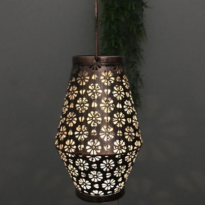 Outdoor Solar Wrought Iron Lantern Garden Decoration Light LED Pendant Lamp - Solar Lights by buy2fix | Online Shopping UK | buy2fix