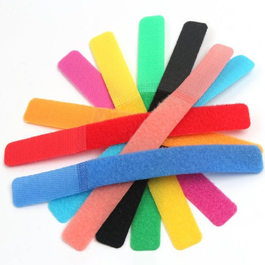 10 PCS Candy-colored Power Cord Hook and Loop Fastener Strip, Random Color Delivery, Size:180 x 20mm by buy2fix