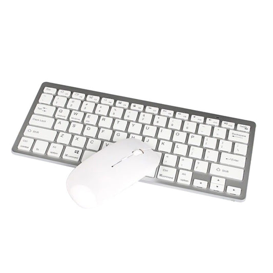 X5 2 in 1 Ultra-Thin Mini Wireless Bluetooth Keyboard + Bluetooth Mouse Set, Support Win / Android / IOS System(Silver) by buy2fix