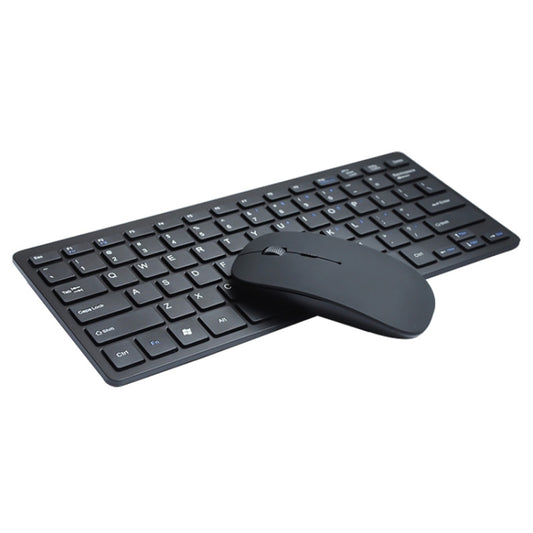 X5 2 in 1 Ultra-Thin Mini Wireless Bluetooth Keyboard + Bluetooth Mouse Set, Support Win / Android / IOS System(Black) by buy2fix