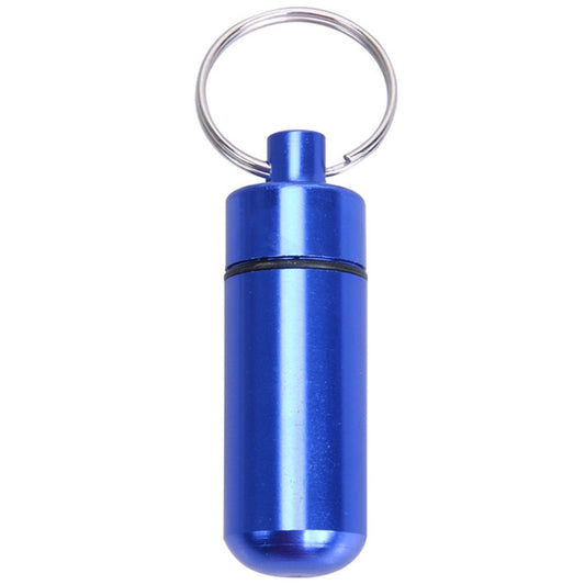 10pcs Portable Sealed Waterproof Aluminum Alloy First Aid Pill Bottle with Keychain(Blue) - Emergency Tools by buy2fix | Online Shopping UK | buy2fix