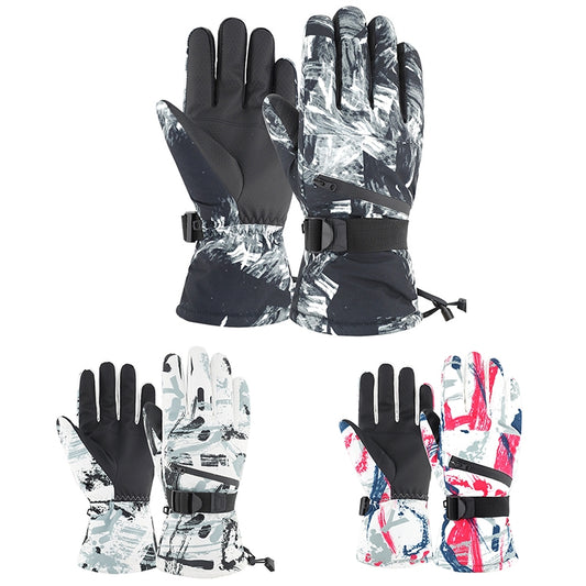 Winter Thermal Ski Gloves Outdoor Waterproof Velvet Gloves Thickening Touch Screen Motorcycle Gloves, Size: M(Red) - Locomotive Gloves by buy2fix | Online Shopping UK | buy2fix