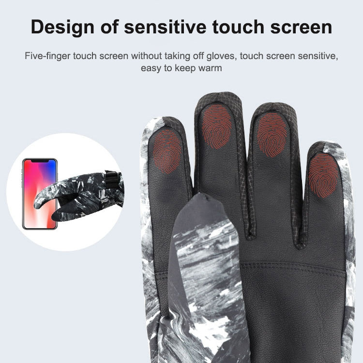 Winter Thermal Ski Gloves Outdoor Waterproof Velvet Gloves Thickening Touch Screen Motorcycle Gloves, Size: XL(Red) - Locomotive Gloves by buy2fix | Online Shopping UK | buy2fix
