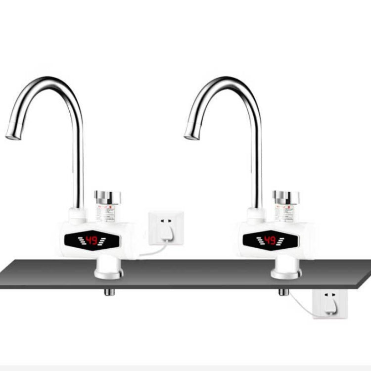 Dynamic Digital Display Instant Heating Electric Hot Water Faucet Kitchen&Domestic Hot&Cold Water Heater EU Plug, Style:With Shower Head - Faucets & Accessories by buy2fix | Online Shopping UK | buy2fix