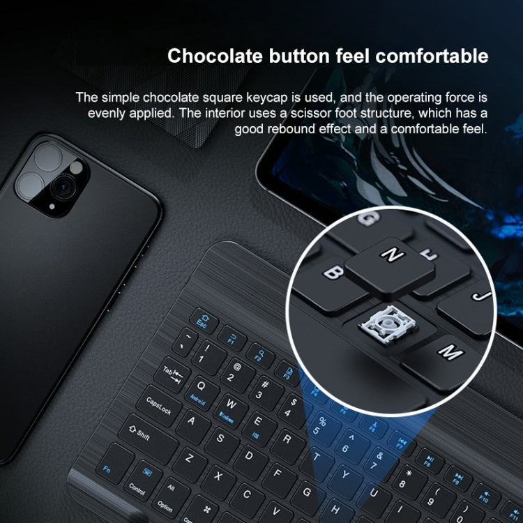 YS-001 7-8 inch Tablet Phones Universal Mini Wireless Bluetooth Keyboard, Style:with Bluetooth Mouse(Black) by buy2fix