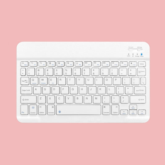 Universal Ultra-Thin Portable Bluetooth Keyboard For Tablet Phones, Size:7 inch(White Keyboard) by buy2fix