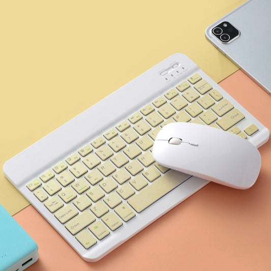 Universal Ultra-Thin Portable Bluetooth Keyboard and Mouse Set For Tablet Phones, Size:10 inch(Yellow Keyboard + Yellow mouse) by buy2fix