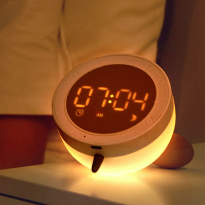 Cute Mouse Silicon Night Light with Electronic Alarm Clock Function Bedside Sleeping Desk Lamp Learning Clock by buy2fix