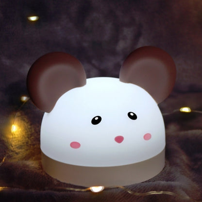 Cute Mouse Silicon Night Light with Electronic Alarm Clock Function Bedside Sleeping Desk Lamp Learning Clock by buy2fix