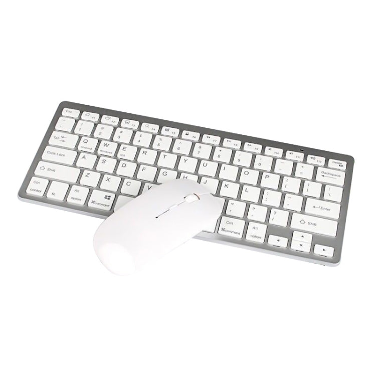 X5 Ultra-Thin Mini Wireless Keyboard + Wireless Mouse Set, Support Win / Android / IOS System(Silver) by buy2fix