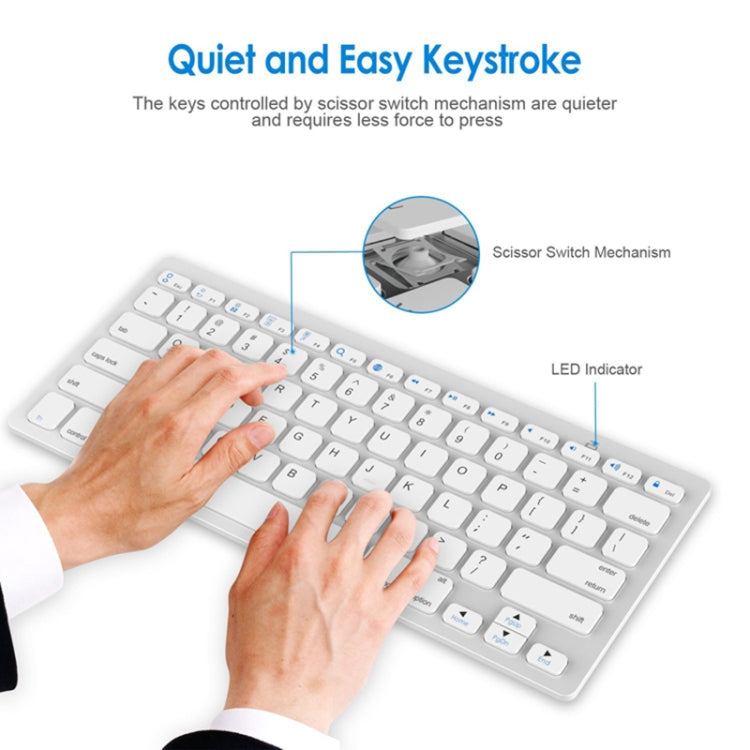 X5 Ultra-Thin Mini Wireless Keyboard + Wireless Mouse Set, Support Win / Android / IOS System(Silver) by buy2fix