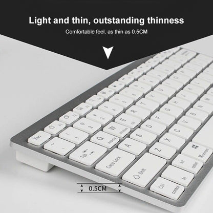 X5 Ultra-Thin Mini Wireless Keyboard + Wireless Mouse Set, Support Win / Android / IOS System(Silver) by buy2fix