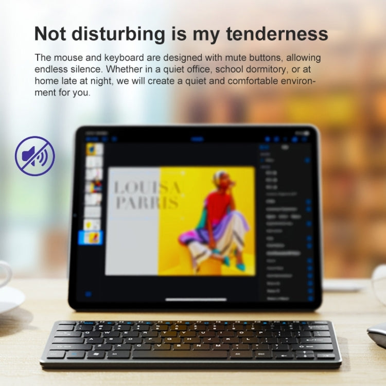 X5 Ultra-Thin Mini Wireless Keyboard + Wireless Mouse Set, Support Win / Android / IOS System(Silver) by buy2fix