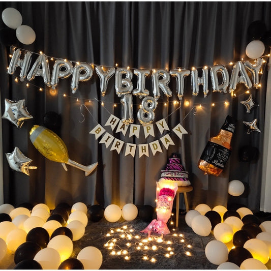 Birthday Party Layout Letter Aluminum Film Balloon Decoration Set(Style Two) - Balloons by buy2fix | Online Shopping UK | buy2fix