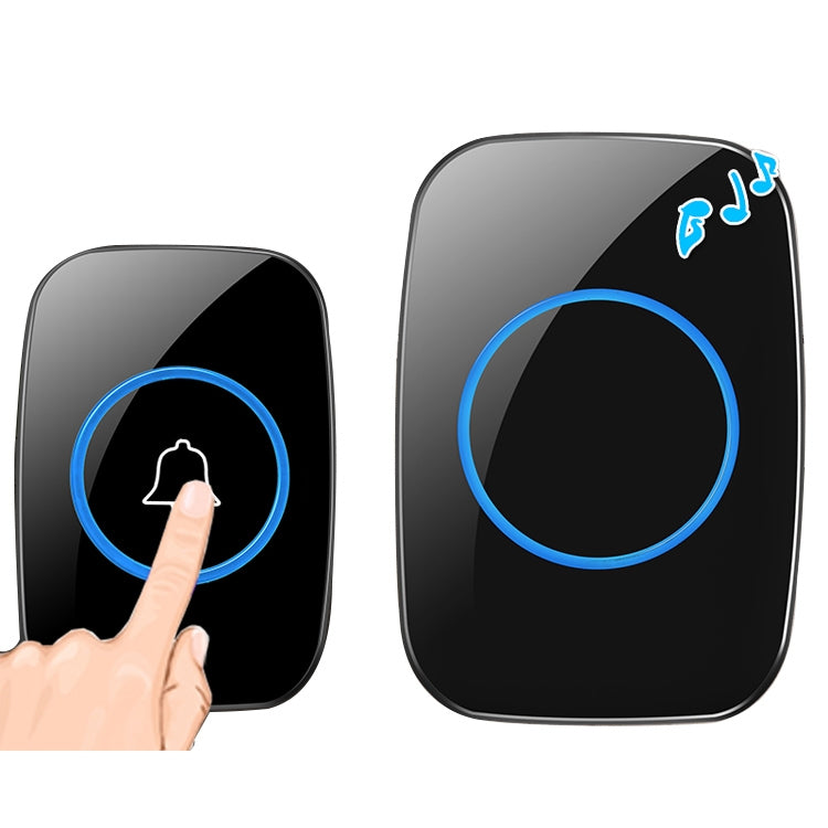 CACAZI A10 300m Long Range No Battery Waterproof LED Light Smart Wireless Doorbell, EU Plug - Wireless Doorbell by CACAZI | Online Shopping UK | buy2fix