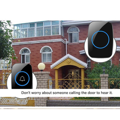 CACAZI A10 300m Long Range No Battery Waterproof LED Light Smart Wireless Doorbell, EU Plug - Wireless Doorbell by CACAZI | Online Shopping UK | buy2fix