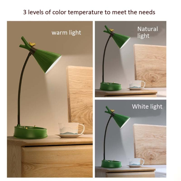 GIVELONG Forest Bird LED Touch Usb Table Lamp With Mobile Phone Holder Bedroom Bedside Night Light(GL362-3 Blue) by buy2fix
