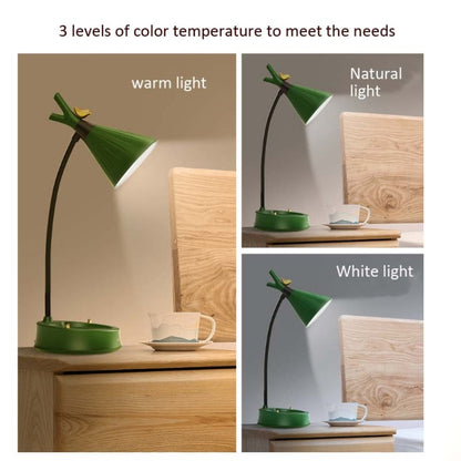 GIVELONG Forest Bird LED Touch Usb Table Lamp With Mobile Phone Holder Bedroom Bedside Night Light(GL362-3 Blue) by buy2fix