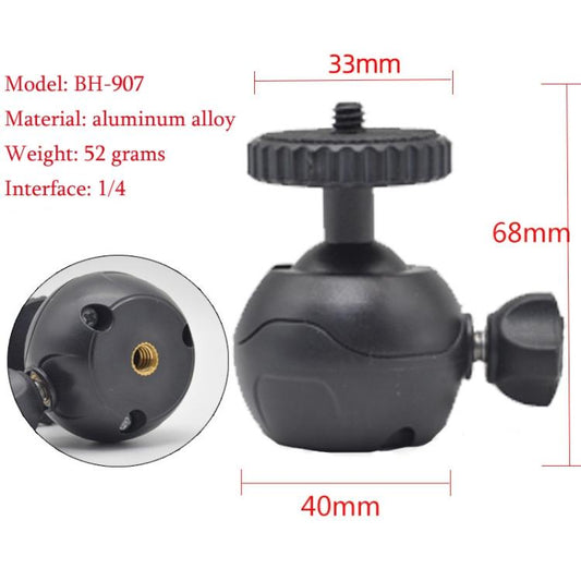 BH-907 Mini Desktop Aluminum Alloy Tripod Mini Ball Head 360 Degree Pan 90 Degree Tilt Tripod - Tripod Heads by buy2fix | Online Shopping UK | buy2fix