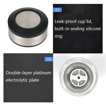 Portable Health Hydrogen-Rich Water Cup High-Concentration Negative Ion Electrolysis Generator, Capacity: 450ml(Black) by buy2fix