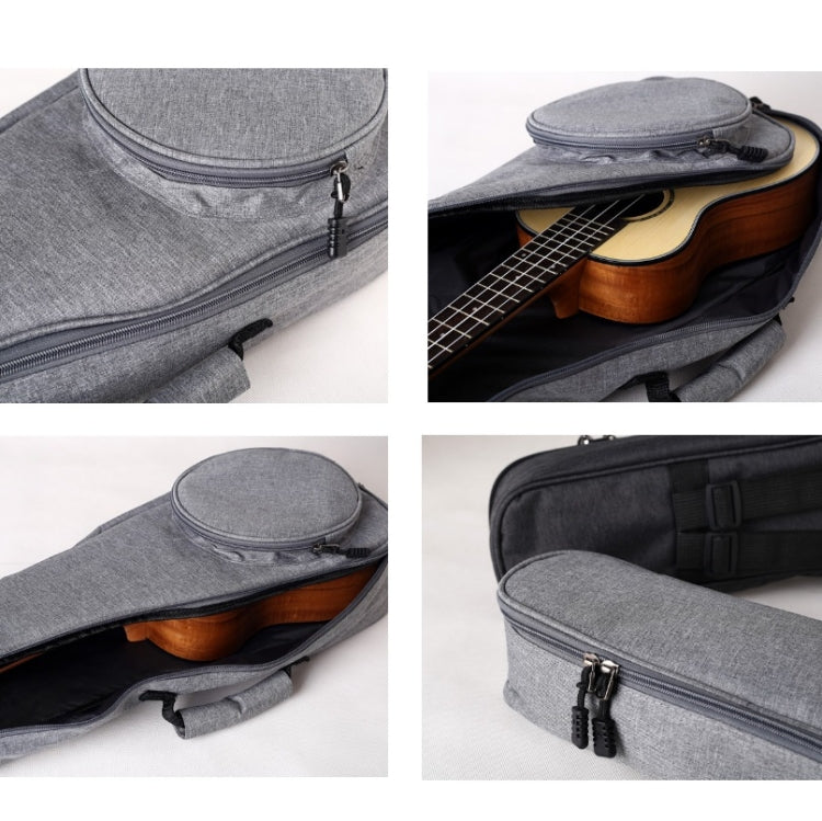 UK-12 23 Inch Ukulele Storage Bag Plus Cotton Padded Anti-Fall Backpack(Dark Gray) - Storage Bags by buy2fix | Online Shopping UK | buy2fix