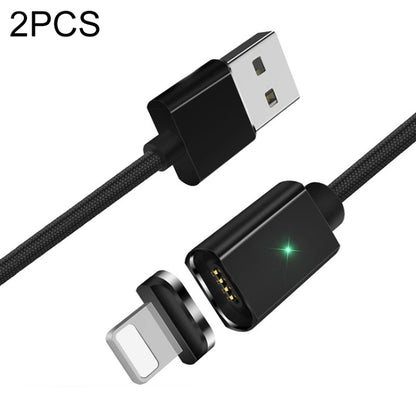 2 PCS ESSAGER Smartphone Fast Charging and Data Transmission Magnetic Cable with 8 Pin Magnetic Head, Cable Length: 2m(Black) by buy2fix