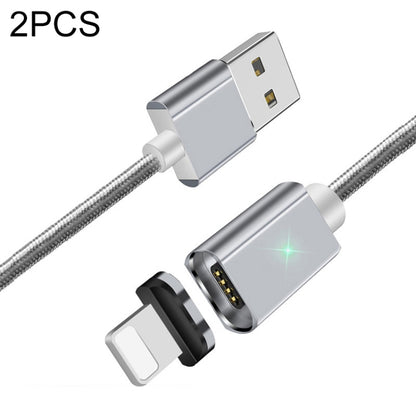 2 PCS ESSAGER Smartphone Fast Charging and Data Transmission Magnetic Cable with 8 Pin Magnetic Head, Cable Length: 2m(Silver) by buy2fix