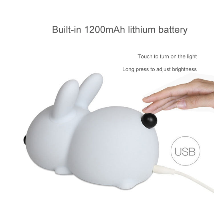 Silicone Rabbit LED Night Light USB Charging Dual-Tone Light Pat Light by buy2fix