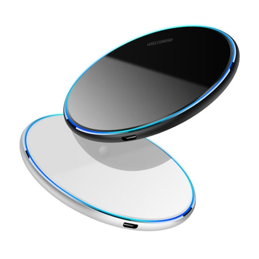 X8 15W QI Round Acrylic Mirror Wireless Charger(Black) - Wireless Charger by buy2fix | Online Shopping UK | buy2fix