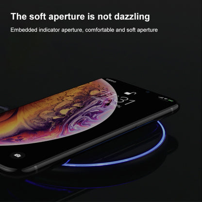 X8 15W QI Round Acrylic Mirror Wireless Charger(Black) - Wireless Charger by buy2fix | Online Shopping UK | buy2fix