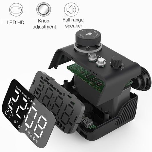 M9 Wireless Bluetooth Speaker Multifunctional Desktop Alarm Clock Support TF Card & U Disk & AUX EU Plug(Black) - Desktop Speaker by buy2fix | Online Shopping UK | buy2fix