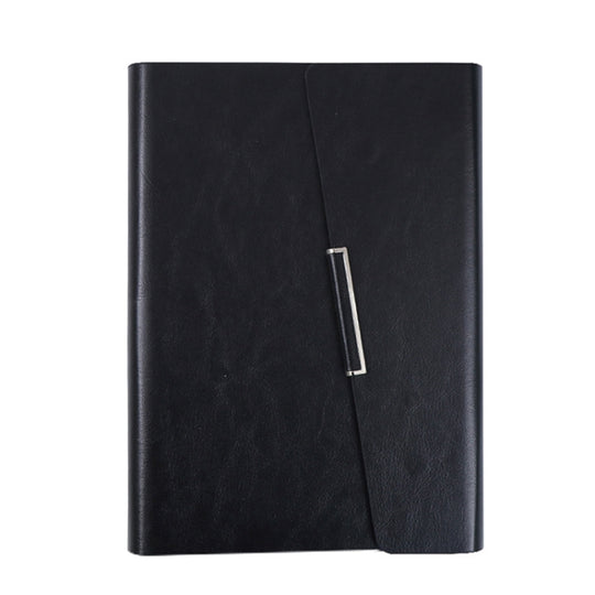 Business Notebook Imitation Leather PU Tri-Fold Loose-Leaf Notepad, Specification: A5(Black)