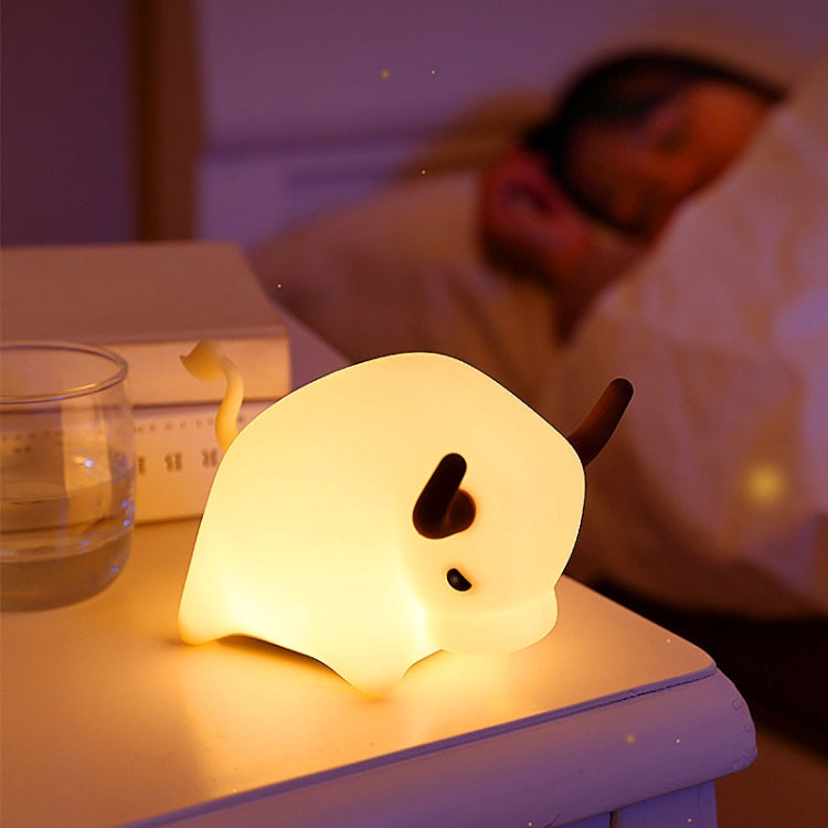 BD-NL-11 Cow Silicone Lamp USB Dimming Night Light Children Bedside Timing Sleeping Light(Yellow Light) by buy2fix