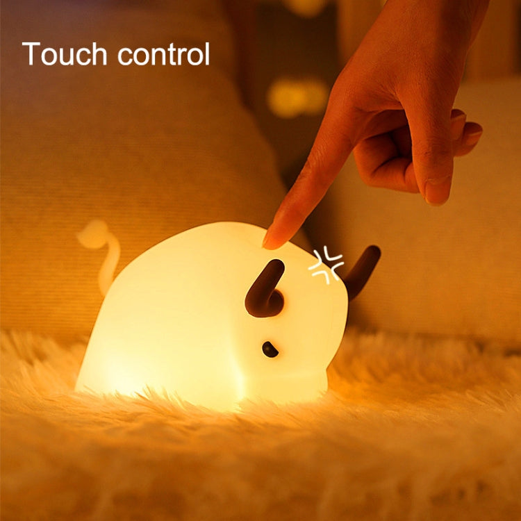 BD-NL-11 Cow Silicone Lamp USB Dimming Night Light Children Bedside Timing Sleeping Light(Yellow Light) by buy2fix