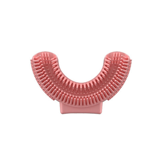 Silicone U-Shaped Replaceable Brush Head 2-8 Years Old Oral Electric Toothbrush Head(Pink)