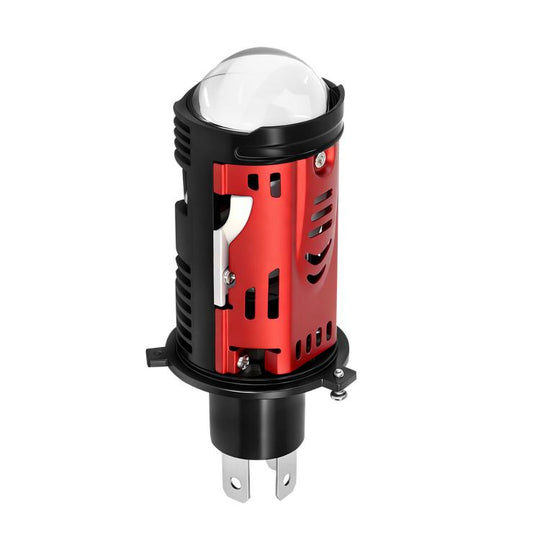 48W High-power LED Spotlight H4 Car Headlight With Solenoid Valve(Red)