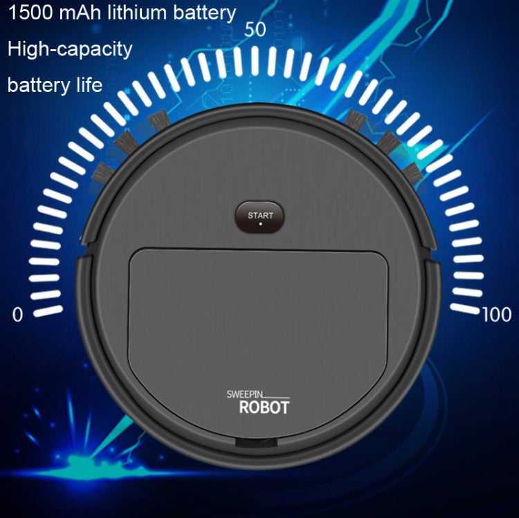 Household Automatic Smart Charging Sweeping Robot, Specification: 3 in 1（Black） by buy2fix
