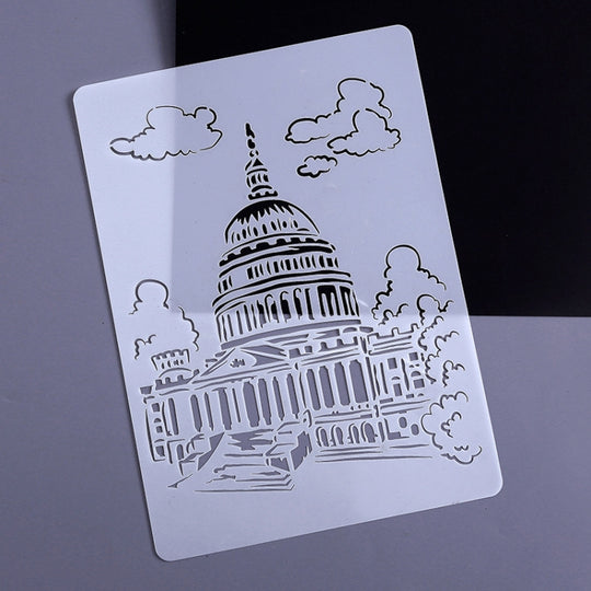 6 White House Construction Series Painting Template Theme City A4 Label Template