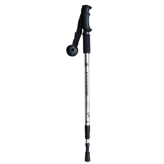 JUNGLELEOPARD 3-Section Straight Handle Aluminum Trekking Pole Multifunctional Walking Hand Crutches, Length: 66-135cm(Silver White)