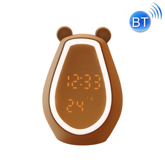 Bear Alarm Clock LED Digital Silent Bedside Lamp Bluetooth Speaker USB Charging Children Cartoon Night Light(Bluetooth+Small Program Version) by buy2fix