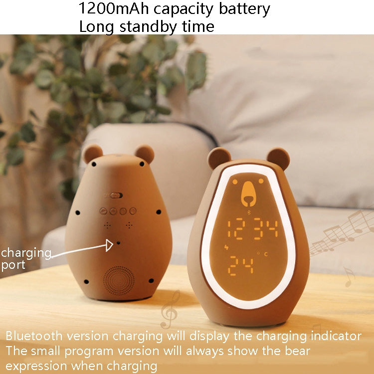 Bear Alarm Clock LED Digital Silent Bedside Lamp Bluetooth Speaker USB Charging Children Cartoon Night Light(Bluetooth+Small Program Version) by buy2fix