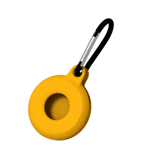 4pcs Round Shape Shockproof Anti-scratch Silicone Protective Case with Carabiner for AirTag 2nd Gen / AirTag 1st Gen(Yellow)