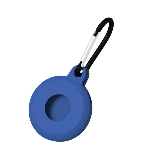 4pcs Round Shape Shockproof Anti-scratch Silicone Protective Case with Carabiner for AirTag 2nd Gen / AirTag 1st Gen(Dark Blue)