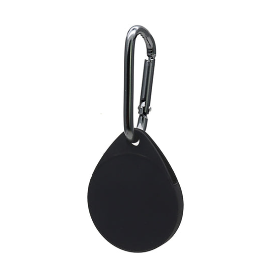 2 PCS Drop Shape  Shockproof Anti-scratch Silicone Protective Case with Carabiner for AirTag 2nd Gen / AirTag 1st Gen(Black)