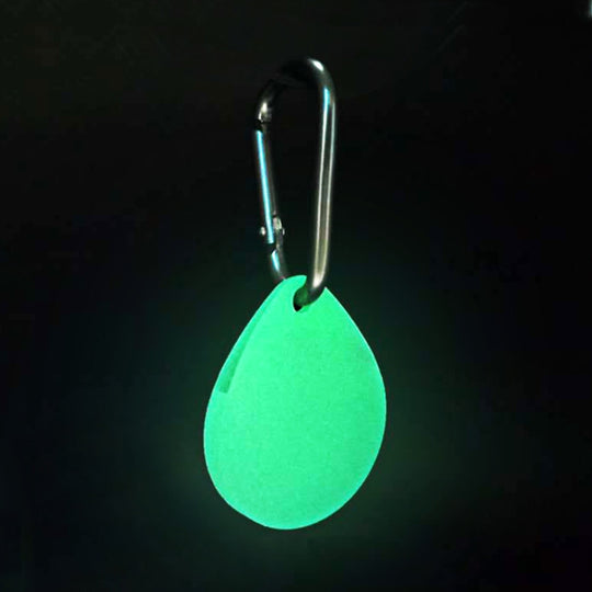 2 PCS Drop Shape  Shockproof Anti-scratch Silicone Protective Case with Carabiner for AirTag 2nd Gen / AirTag 1st Gen(Luminous)